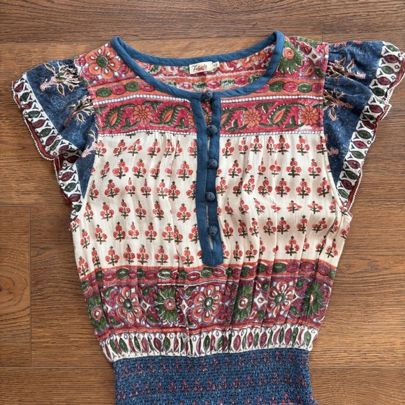 FAHERTY - Bemini Smocked Mini Dress (Small) - Multicolor Floral with Pockets - Picture 2 of 7